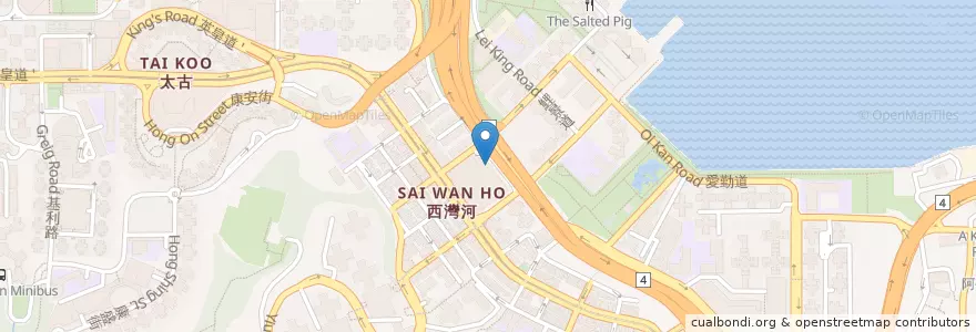 Mapa de ubicacion de 越北牛肉粉專門店 North Viet Pho en 중국, 광둥성, 홍콩, 홍콩섬, 신제, 東區 Eastern District.