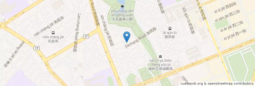 Mapa de ubicacion de 崇祐護理之家 en 타이완, 가오슝시, 난쯔구.