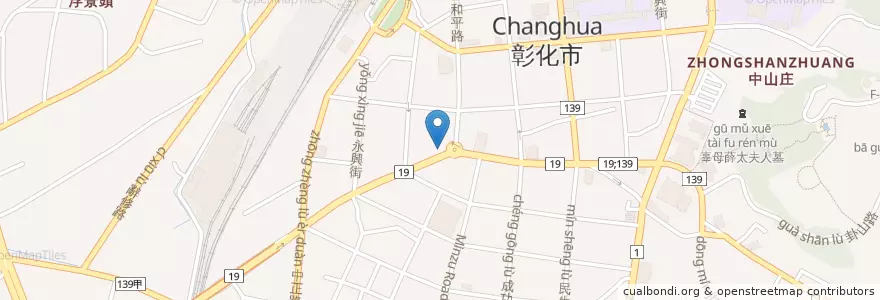 Mapa de ubicacion de 乾德堂蔘藥行 en تایوان, 臺灣省, شهرستان جانگوآ, 彰化市.