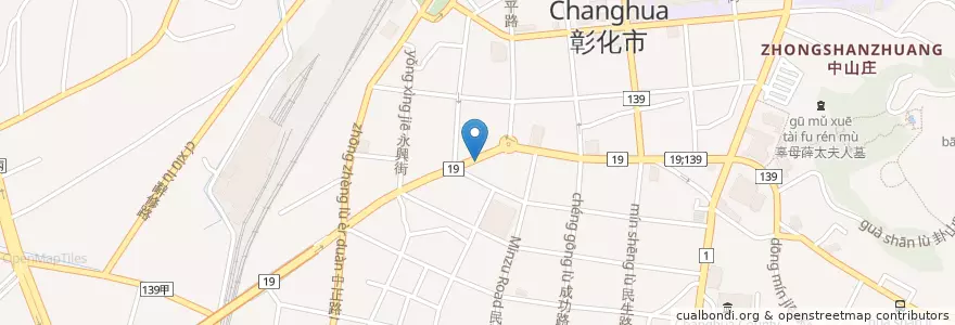 Mapa de ubicacion de 御饌燒肉飯 en تايوان, مقاطعة تايوان, مقاطعة تشانغوا, 彰化市.