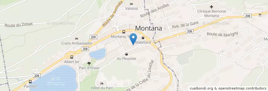 Mapa de ubicacion de Le Vieux Moulin en Switzerland, Valais/Wallis, Sierre, Crans-Montana.