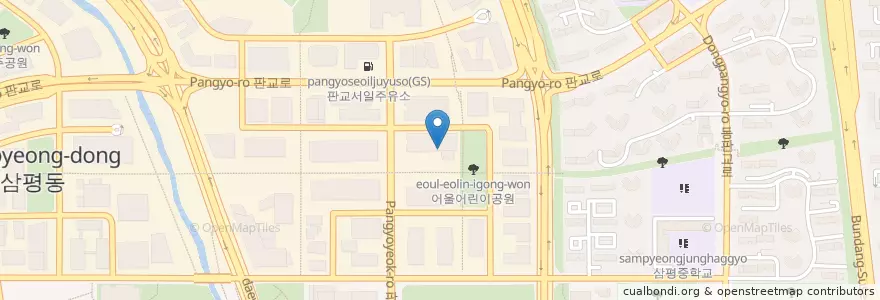 Mapa de ubicacion de 군산오징어 en Республика Корея, Кёнгидо, 분당구.