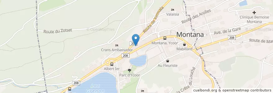 Mapa de ubicacion de Chez Gerber en 瑞士, Valais/Wallis, Sierre, Crans-Montana.