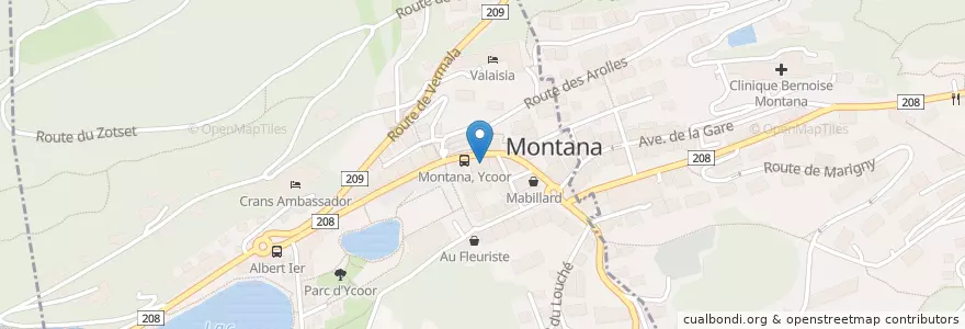 Mapa de ubicacion de Chez Fernando en 瑞士, Valais/Wallis, Sierre, Crans-Montana.