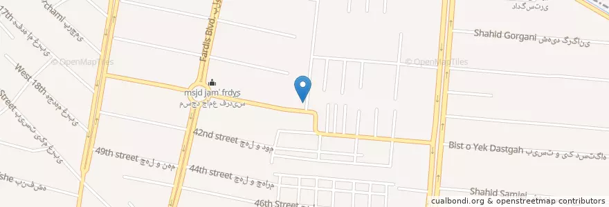 Mapa de ubicacion de رستوران الماس en 이란, استان البرز, شهرستان فردیس, بخش مرکزی فردیس, فردیس.