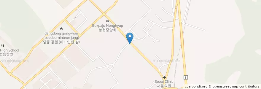 Mapa de ubicacion de 막창일번지 en Corée Du Sud, Gyeonggi, Paju, 문산읍.