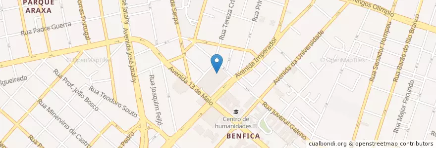Mapa de ubicacion de Cinemas Benfica en Brazilië, Regio Noordoost, Ceará, Região Geográfica Intermediária De Fortaleza, Microrregião De Fortaleza, Fortaleza.