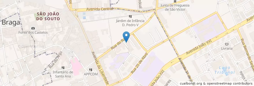 Mapa de ubicacion de Banco CTT en پرتغال, Norte, Braga, Cávado, Braga.