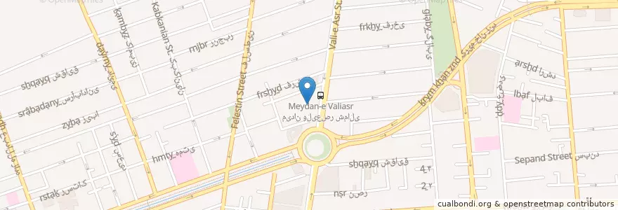 Mapa de ubicacion de پست منطقه ۱۴ en 伊朗, 德黑兰, شهرستان تهران, 德黑蘭, بخش مرکزی شهرستان تهران.