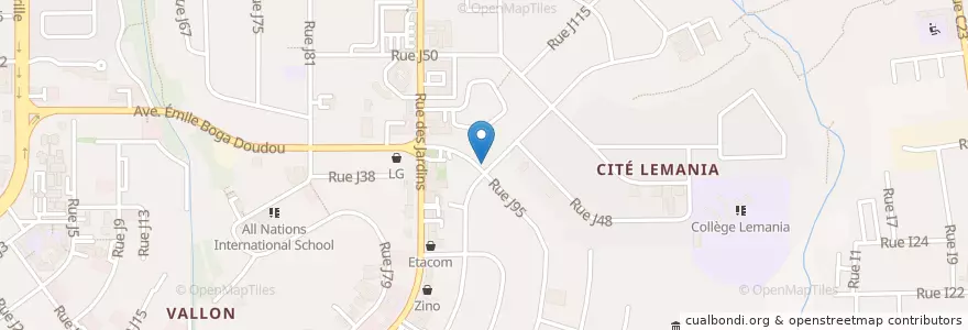 Mapa de ubicacion de Restaurant Pizza au feu de bois en ساحل عاج, آبیجان, Cocody.