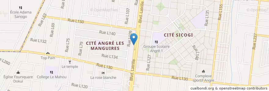 Mapa de ubicacion de Restaurant Al sultan en ساحل عاج, آبیجان, Cocody.