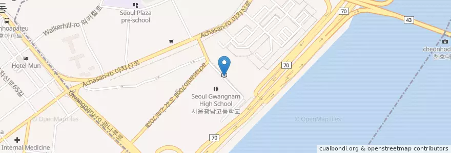 Mapa de ubicacion de Cafe snow en كوريا الجنوبية, سول, 광진구, 광장동.