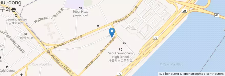 Mapa de ubicacion de Coffee House en Coreia Do Sul, Seul, 광진구, 광장동.