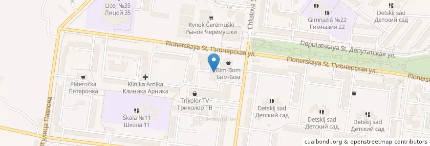 Mapa de ubicacion de Шаурма en ロシア, 南部連邦管区, クラスノダール地方, アディゲ共和国, Городской Округ Майкоп.