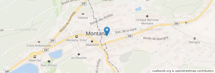 Mapa de ubicacion de Pharmacie des Alpes en Svizzera, Vallese, Sierre, Crans-Montana.