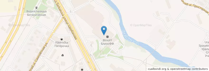Mapa de ubicacion de Бургер Кинг en روسيا, منطقة فيدرالية أورالية, أوبلاست سفردلوفسك, بلدية يكاترينبورغ.