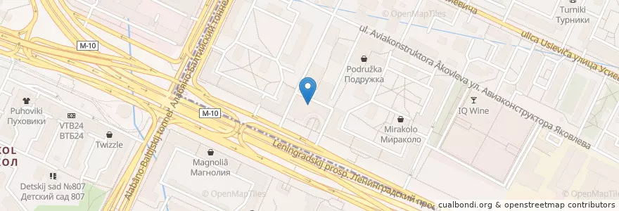Mapa de ubicacion de Бургер Кинг en Rússia, Distrito Federal Central, Москва, Северный Административный Округ, Район Сокол, Район Аэропорт.