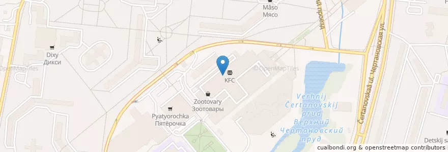 Mapa de ubicacion de Бургер Кинг en Rússia, Distrito Federal Central, Москва, Южный Административный Округ, Район Чертаново Северное.