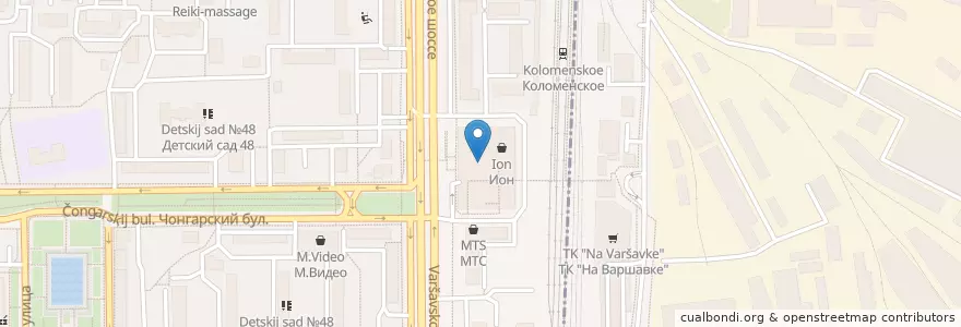 Mapa de ubicacion de Бургер Кинг en روسيا, Центральный Федеральный Округ, Москва, Южный Административный Округ, Нагорный Район.