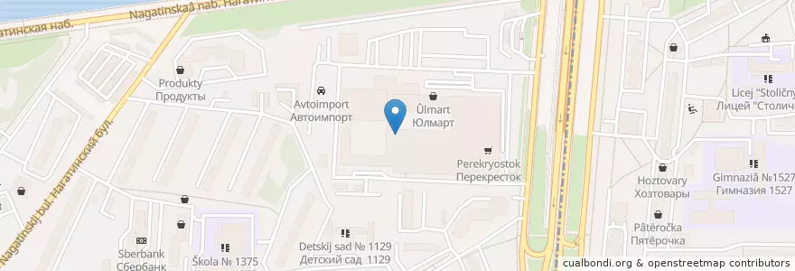 Mapa de ubicacion de Бургер Кинг en Russie, District Fédéral Central, Moscou, Южный Административный Округ, Район Нагатино-Садовники.