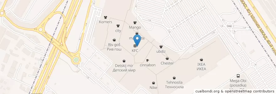 Mapa de ubicacion de Бургер Кинг en Rusland, Centraal Federaal District, Moskou, Новомосковский Административный Округ, Поселение Сосенское.