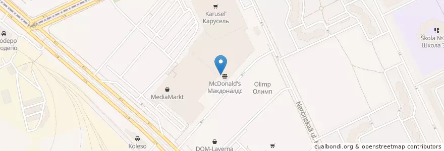 Mapa de ubicacion de Burger King en Russia, Northwestern Federal District, Leningrad Oblast, Saint Petersburg, Nevsky District, Невский Округ.