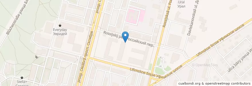 Mapa de ubicacion de Burger King en Russia, Volga Federal District, Bashkortostan, Городской Округ Уфа.