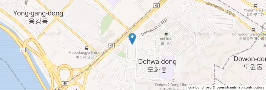 Mapa de ubicacion de Islamic catheral en Corea Del Sud, Seul, 마포구, 도화동.