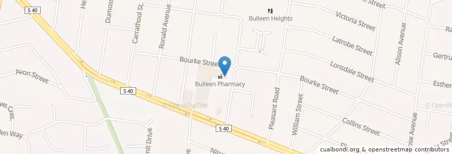 Mapa de ubicacion de NAB en Australien, Victoria, City Of Manningham.