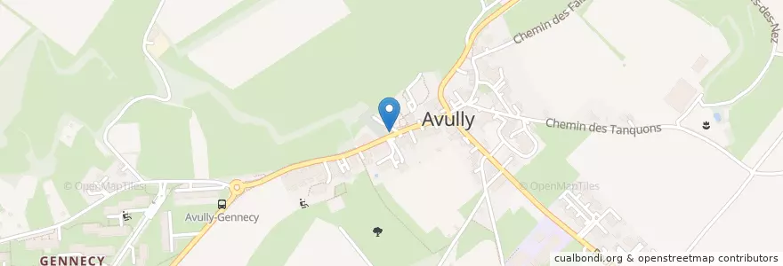 Mapa de ubicacion de Temple d'Avully en Suíça, Genève, Genève, Avully.