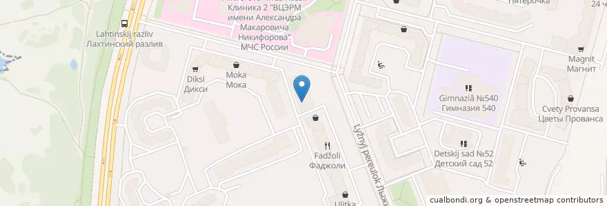 Mapa de ubicacion de Алоэ en Rusland, Северо-Западный Федеральный Округ, Oblast Leningrad, Sint-Petersburg, Приморский Район, Округ № 65.