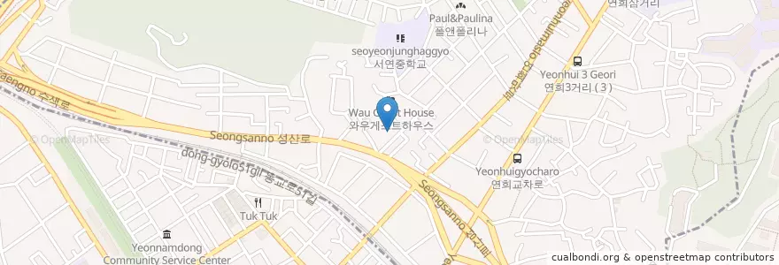 Mapa de ubicacion de Daniel's kitchen en 韩国/南韓, 首尔, 麻浦區, 연희동.