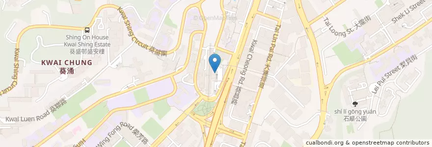 Mapa de ubicacion de 茗苑宴會廳 Ming Yuen Banquet Hall en 中国, 广东省, 香港 Hong Kong, 新界 New Territories, 葵青區 Kwai Tsing District.