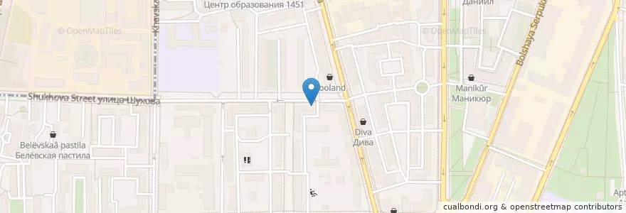 Mapa de ubicacion de А-Лина en Rússia, Distrito Federal Central, Москва, Южный Административный Округ.