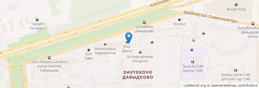 Mapa de ubicacion de Опорный пункт en Russia, Central Federal District, Moscow, Western Administrative Okrug, Fili-Davydkovo District.