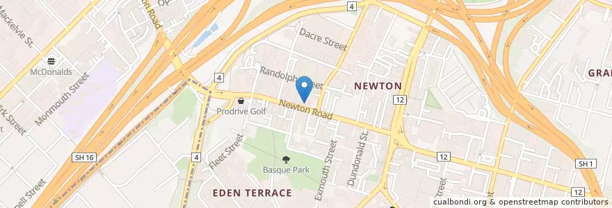 Mapa de ubicacion de Newtons Cafe en Nuova Zelanda, Auckland, Waitematā.