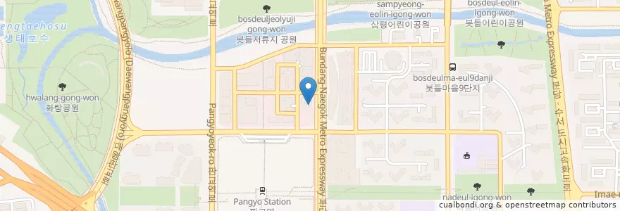 Mapa de ubicacion de 채선당PLUS(3층) en 大韓民国, 京畿道, 盆唐区.