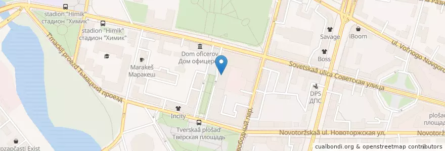 Mapa de ubicacion de Тверская академическая областная филармония en Rusia, Distrito Federal Central, Óblast De Tver, Городской Округ Тверь, Калининский Район.
