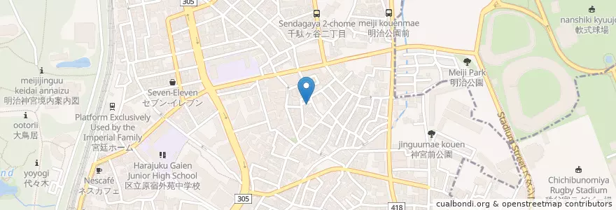 Mapa de ubicacion de 金光教神宮教会 en 일본, 도쿄도, 시부야구.