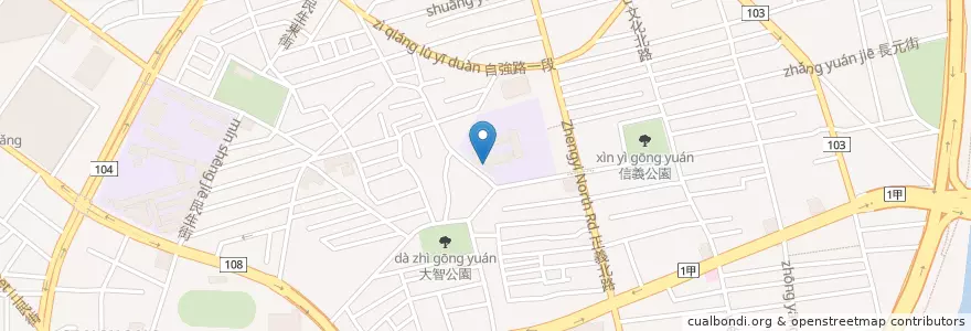 Mapa de ubicacion de 正義國小地下停車場 en 타이완, 신베이 시.