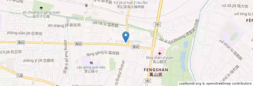 Mapa de ubicacion de 大眾黑輪 en Taiwan, Kaohsiung, Fengshan District.