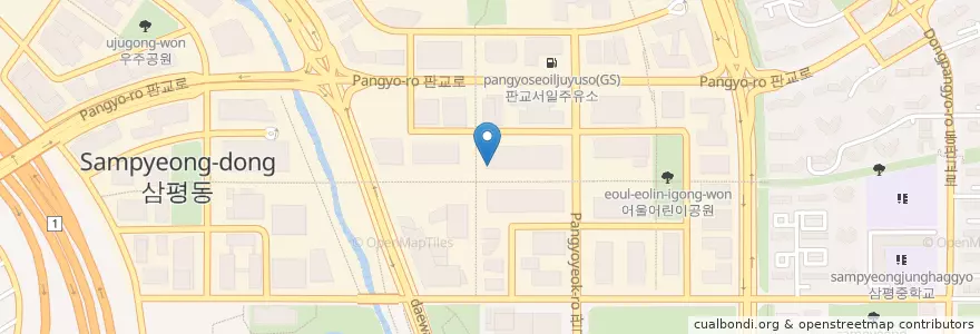 Mapa de ubicacion de 치킨마루 en Corea Del Sur, Gyeonggi, 분당구.