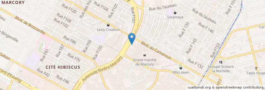 Mapa de ubicacion de Chez Baz en Ivory Coast, Abidjan, Marcory.