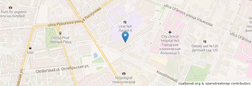 Mapa de ubicacion de Mitrich en Russia, Circondario Federale Del Volga, Нижегородская Область, Городской Округ Нижний Новгород.
