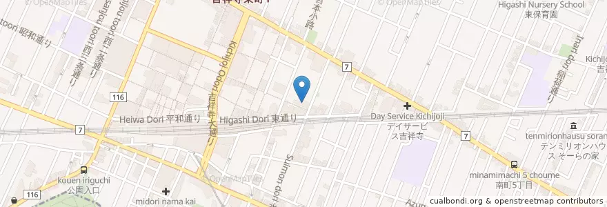Mapa de ubicacion de 吉祥寺シアター en Japão, Tóquio, 武蔵野市.