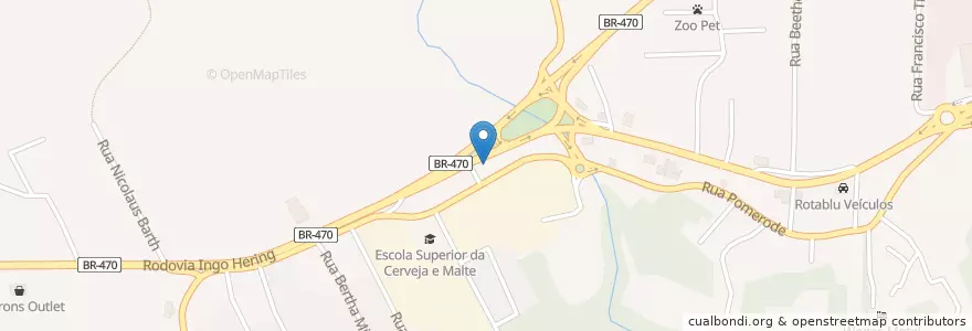 Mapa de ubicacion de Ministério Evangelístico Restauração Cristã en 브라질, 남부지방, 산타카타리나, Região Geográfica Intermediária De Blumenau, Microrregião De Blumenau, 블루메나우.