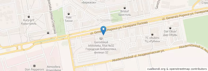 Mapa de ubicacion de Фета-Пицца en 俄罗斯/俄羅斯, Центральный Федеральный Округ, 卡卢加州, Городской Округ Калуга.