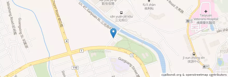 Mapa de ubicacion de 土地公廟 en تايوان, تاو يوان, 桃園區.