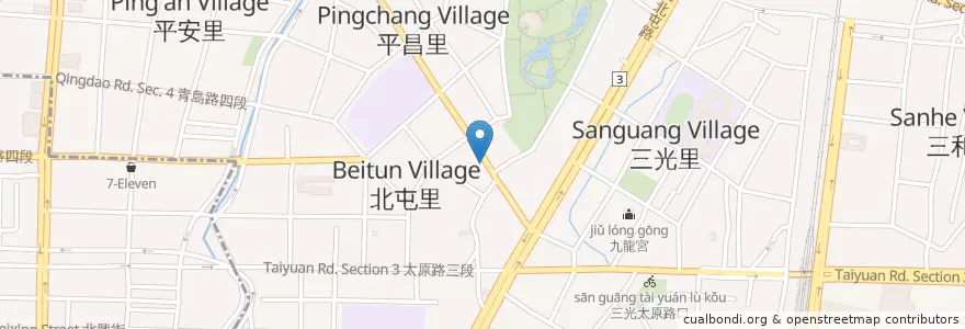 Mapa de ubicacion de 剛好冰菓室 en Тайвань, Тайчжун, 北屯區.