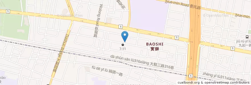 Mapa de ubicacion de 早安美芝城 en Тайвань, Гаосюн, 三民區.